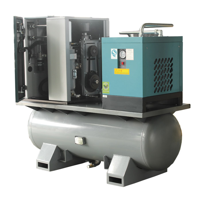 Integrated Screw Air Compressor with Tank and Air Dyer